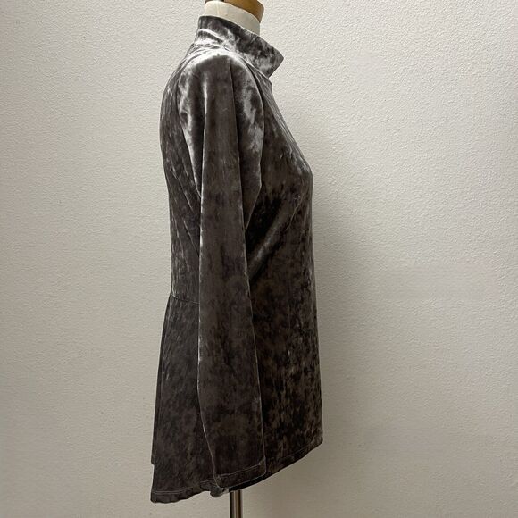 Isaac Mizrahi Live QVC Women's Mock Turtleneck Top Small Gray Long Sleeve - Picture 5 of 9